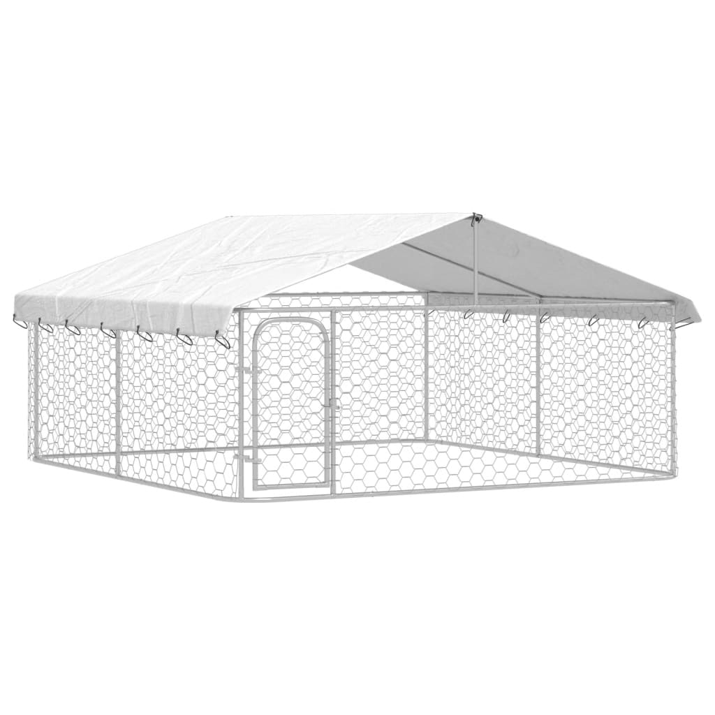 Vidaxl hondenkennel met dak 300x300x150 cm