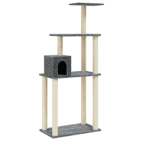 Vidaxl kattenkrabpaal met sisal krabpalen 147 cm donkergrijs