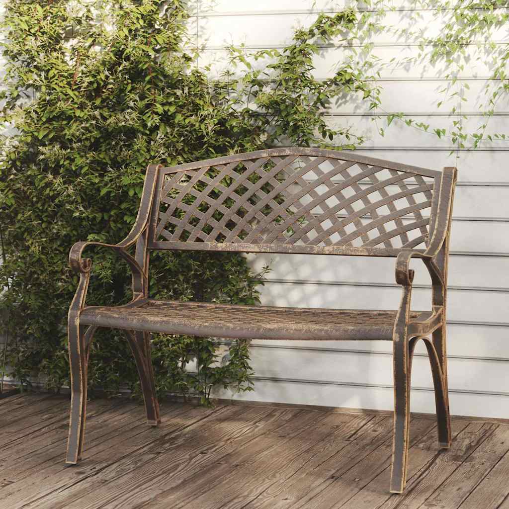 Vidaxl tuinbank 102 cm gietaluminium bronskleurig