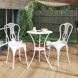 Vidaxl 3-delige bistroset gietaluminium wit