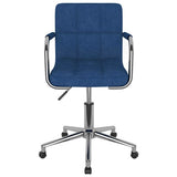 Vidaxl eetkamerstoel draaibaar stof blauw