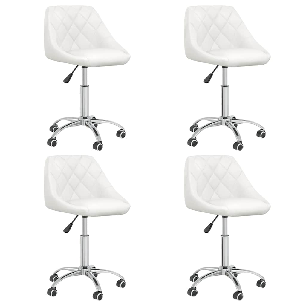Vidaxl eetkamerstoelen draaibaar 4 st kunstleer wit