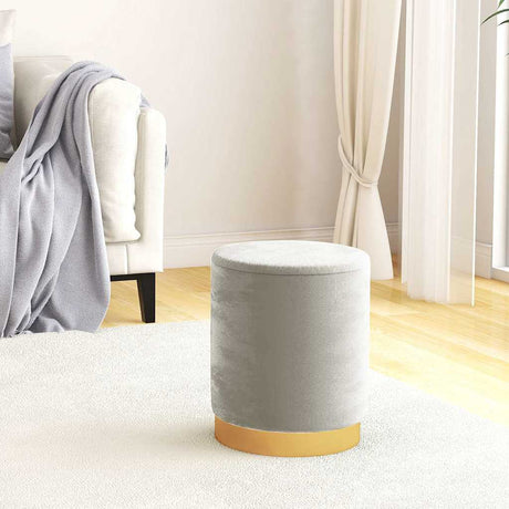 Vidaxl hocker met opbergruimte rond fluweel 31 x 37 cm lichtgrijs