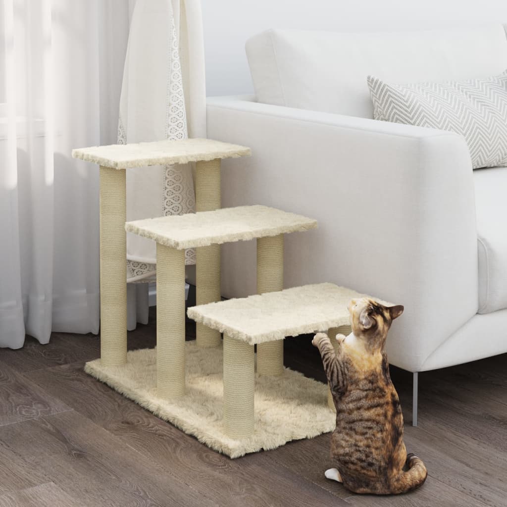 VidaXL Kattenmeubel met sisal krabpalen 50,5 cm crèmekleurig