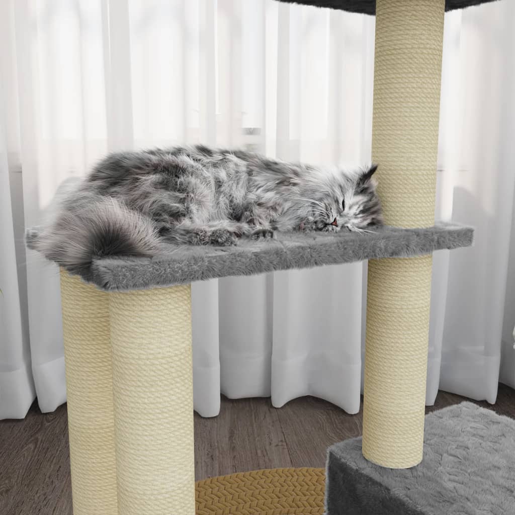 VidaXL Kattenmeubel met sisal krabpalen 71 cm lichtgrijs