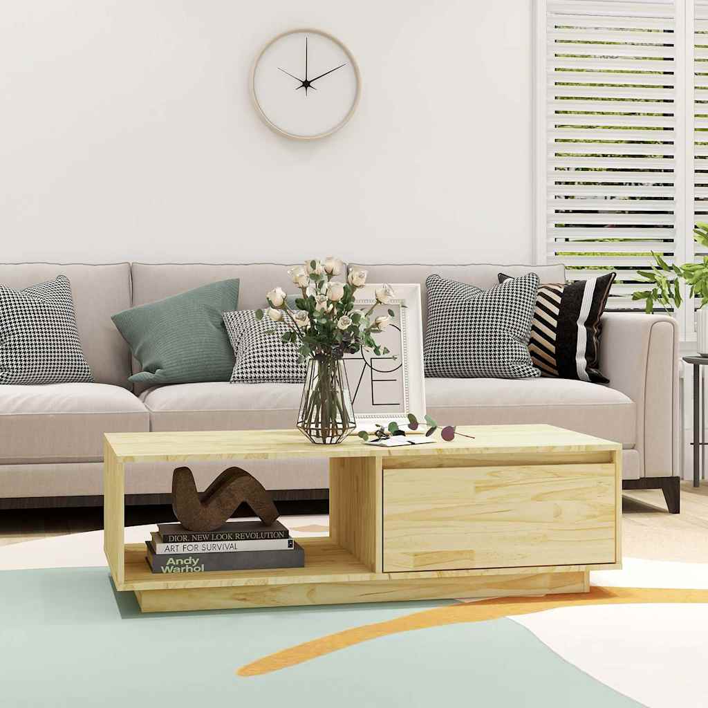 Vidaxl salontafel 110x50x33,5 cm massief vurenhout