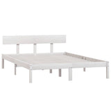 Vidaxl bedframe massief grenenhout wit 150x200 cm