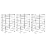 Vidaxl gabion plantenbakken 3 st verhoogd 30x30x50 cm ijzer