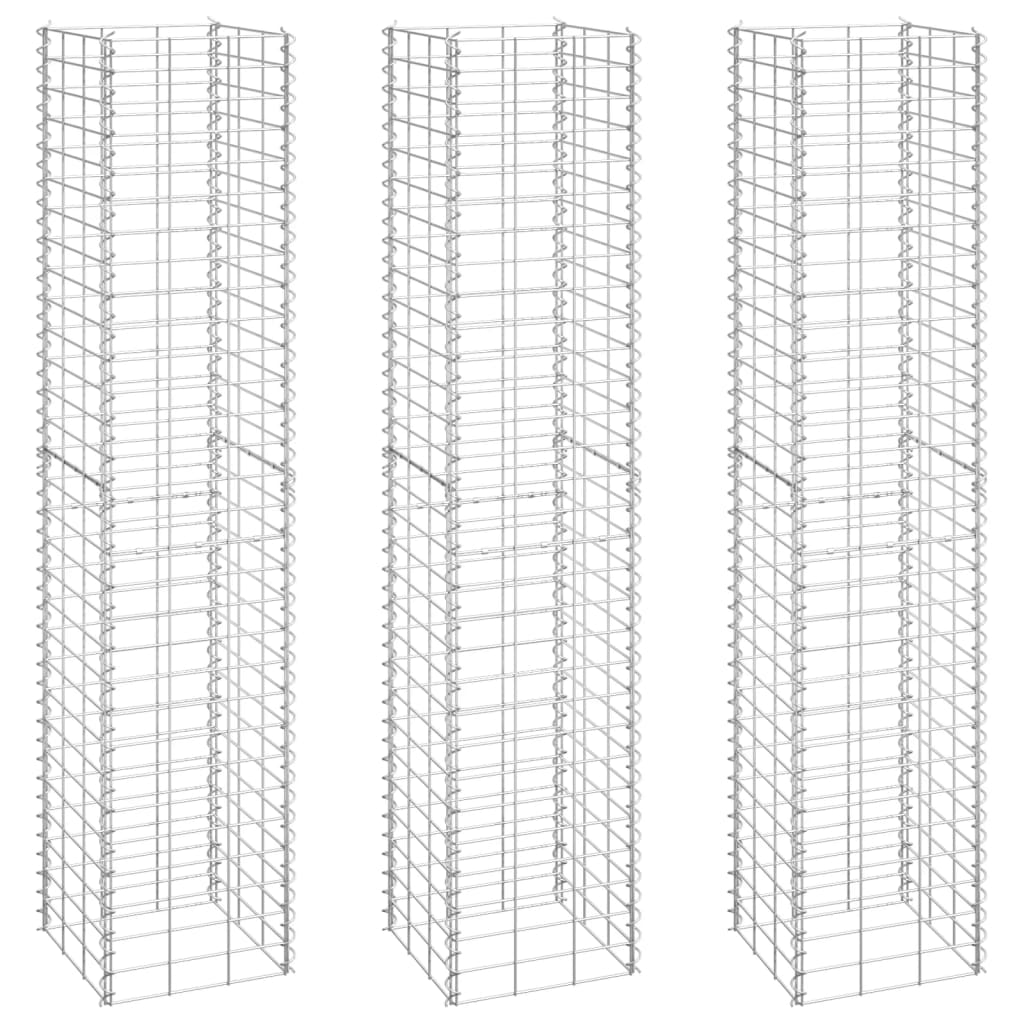 Vidaxl schanskorf plantenbakken 3 st verhoogd 30x30x150 cm ijzer