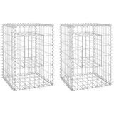 Vidaxl schanskorf palen 2 st 40x40x60 cm ijzer