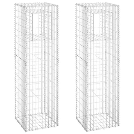 Vidaxl schanskorf palen 2 st 50x50x180 cm ijzer