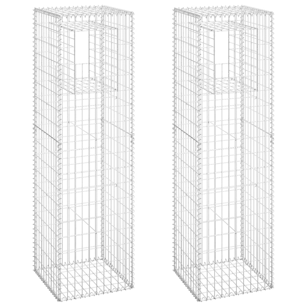 Vidaxl schanskorf palen 2 st 50x50x180 cm ijzer