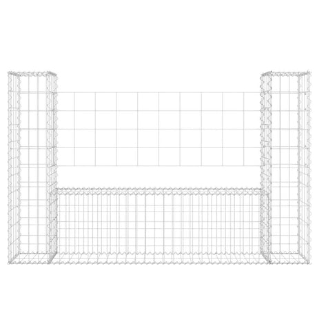 Vidaxl schanskorf u-vormig met 2 palen 140x20x100 cm ijzer