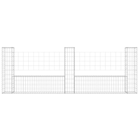 Vidaxl schanskorf u-vormig met 3 palen 260x20x100 cm ijzer