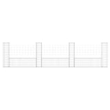 Vidaxl schanskorf u-vormig met 4 palen 380x20x100 cm ijzer