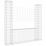 Vidaxl schanskorf u-vormig met 2 palen 140x20x150 cm ijzer