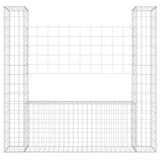 Vidaxl schanskorf u-vormig met 2 palen 140x20x150 cm ijzer