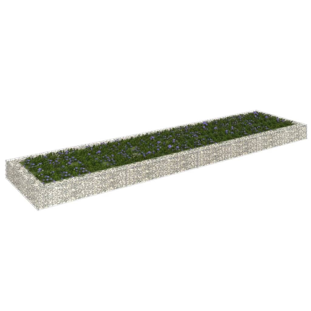 Vidaxl gabion plantenbak verhoogd 400x100x20 cm gegalvaniseerd staal