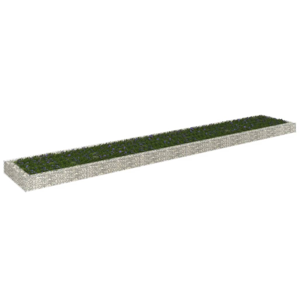 Vidaxl gabion plantenbak verhoogd 600x100x20 cm gegalvaniseerd staal