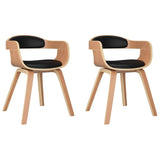 Vidaxl eetkamerstoelen 2 st gebogen hout en kunstleer zwart