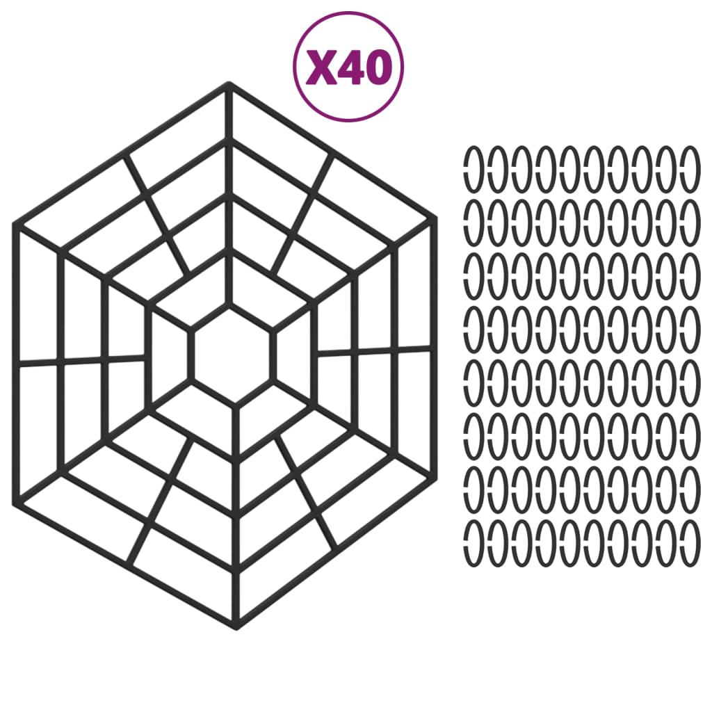 VidaXL Vijverbeschermers 40 st polypropeen zwart