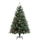 Vidaxl kerstboom met dennenappels 120 cm pvc en pe groen