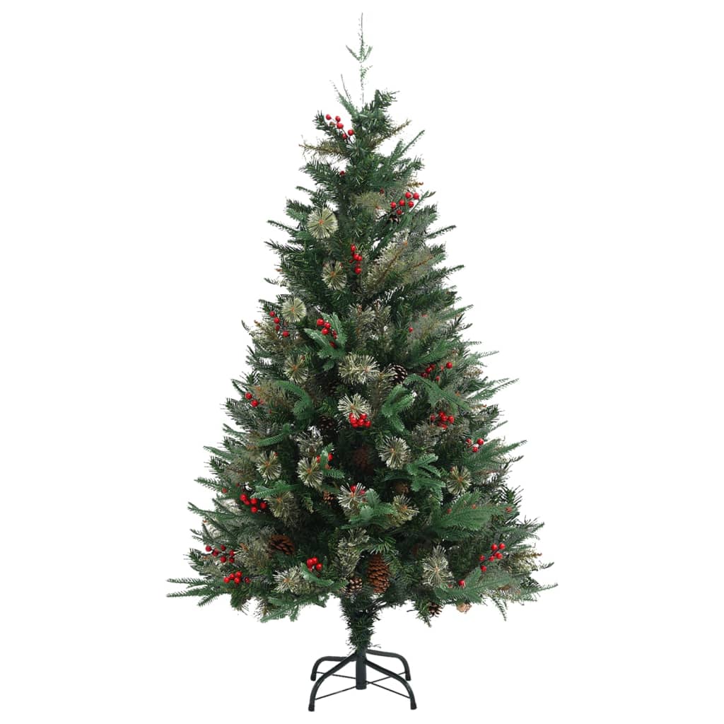 Vidaxl kerstboom met dennenappels 150 cm pvc en pe groen