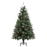 Vidaxl kerstboom met dennenappels 150 cm pvc en pe groen