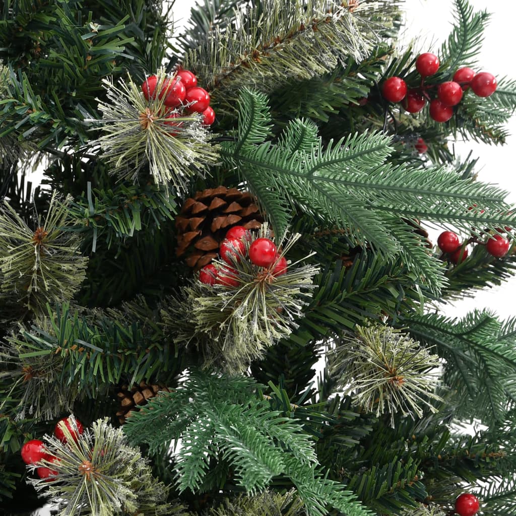 Vidaxl kerstboom met dennenappels 150 cm pvc en pe groen