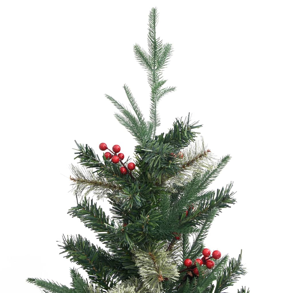 Vidaxl kerstboom met dennenappels 225 cm pvc en pe groen