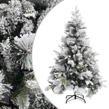 Vidaxl kerstboom met dennenappels en sneeuw 150 cm pvc en pe