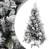 Vidaxl kerstboom met dennenappels en sneeuw 225 cm pvc en pe