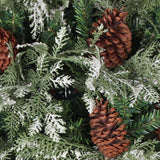 Vidaxl kerstboom met dennenappels 150 cm pvc en pe groen en wit