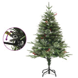 VidaXL Kerstboom met LED en dennenappels 150 cm PVC en PE groen