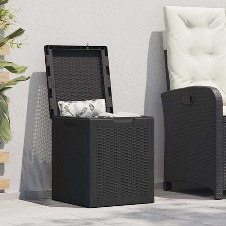 Vidaxl tuinbox 90 l pp rattan zwart