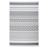 Vidaxl vloerkleed 160x230 cm katoen grijs en wit
