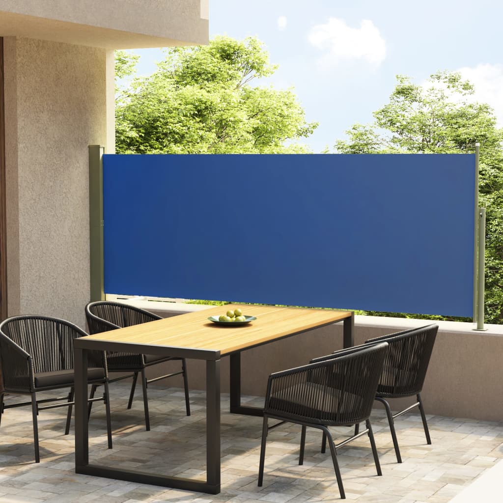 VidaXL Windscherm uittrekbaar 117x300 cm blauw