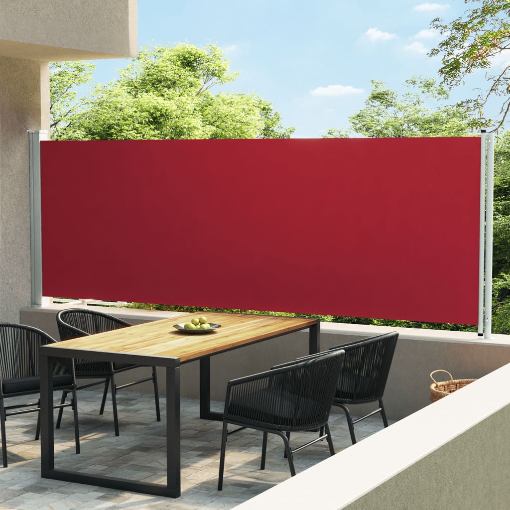 Vidaxl tuinscherm uittrekbaar 160x600 cm rood