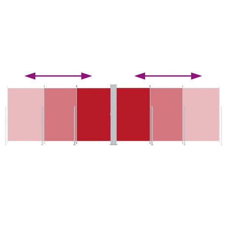 Vidaxl windscherm uittrekbaar 180x600 cm rood