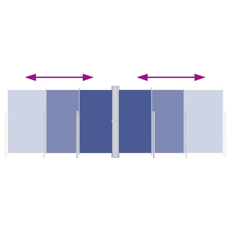 Vidaxl windscherm uittrekbaar 200x600 cm blauw