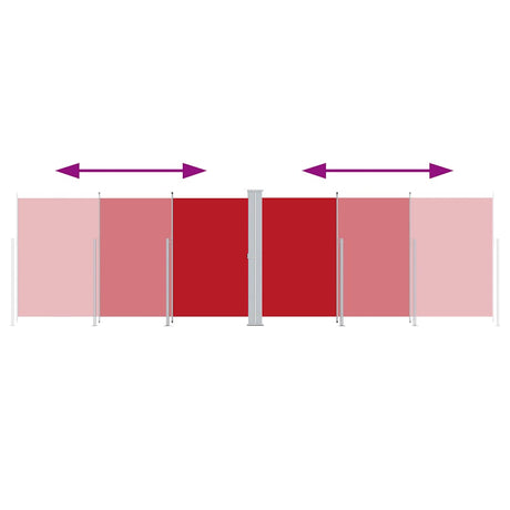 Vidaxl windscherm uittrekbaar 200x600 cm rood