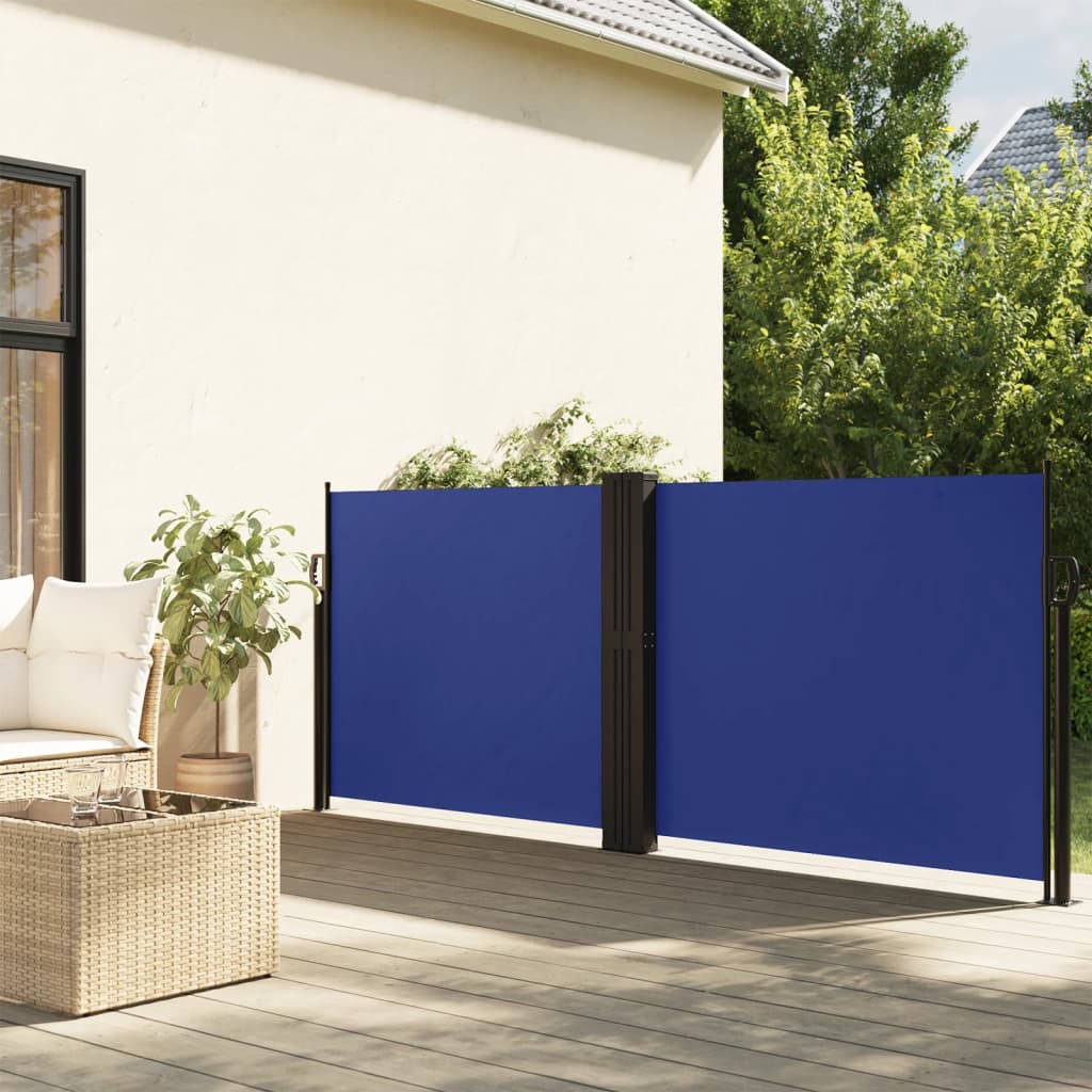 VidaXL Windscherm uittrekbaar 140x1200 cm blauw