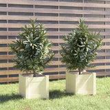 Vidaxl plantenbakken 2 st 31x31x31 cm massief grenenhout wit