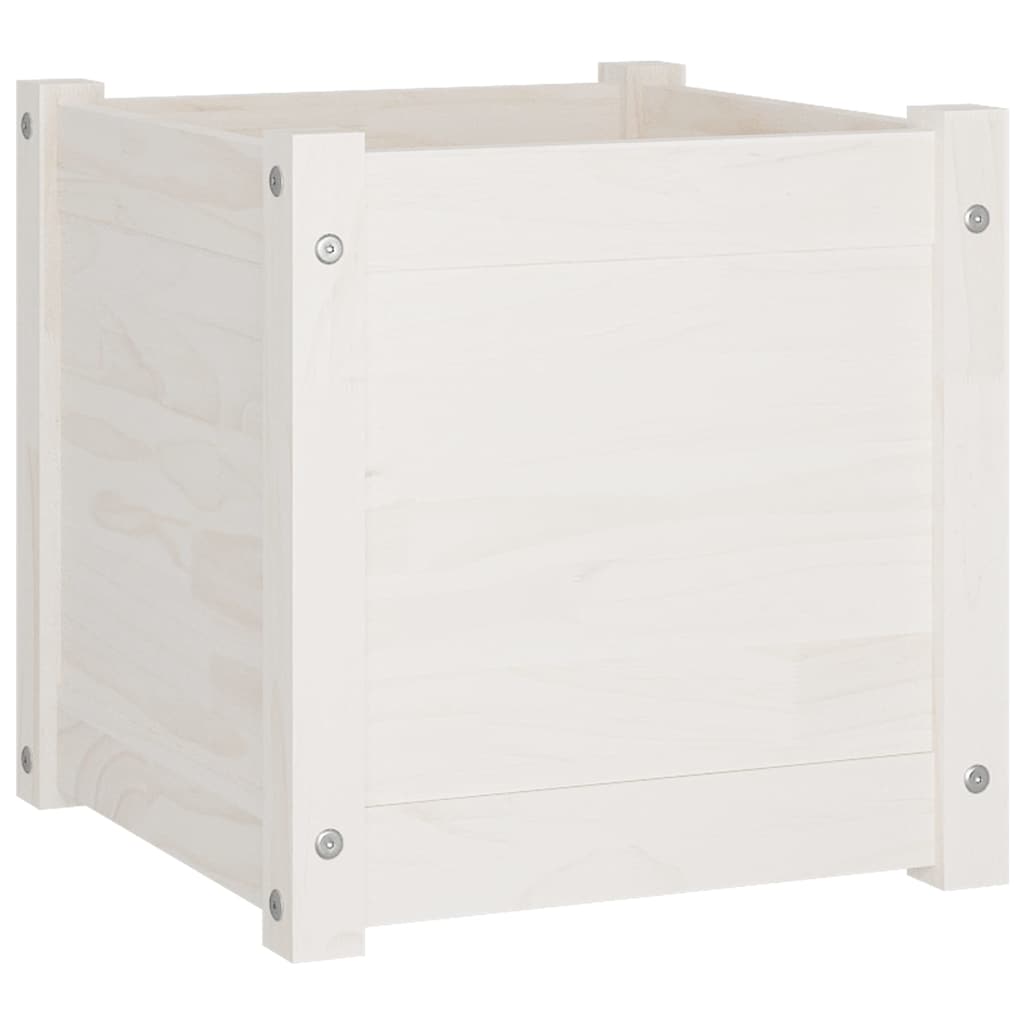 Vidaxl plantenbakken 2 st 40x40x40 cm massief grenenhout wit