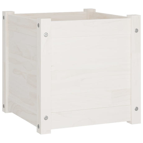 Vidaxl plantenbakken 2 st 40x40x40 cm massief grenenhout wit