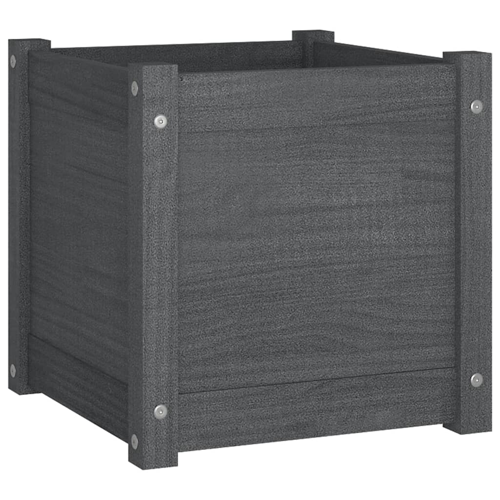 Vidaxl plantenbak 40x40x40 cm massief grenenhout grijs