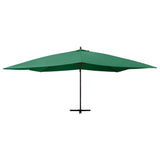 VidaXL Zweefparasol met houten paal 400x300 cm groen