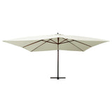 VidaXL Zweefparasol met houten paal 400x300 cm zandwit