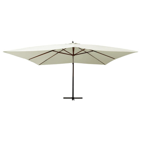 VidaXL Zweefparasol met houten paal 400x300 cm zandwit