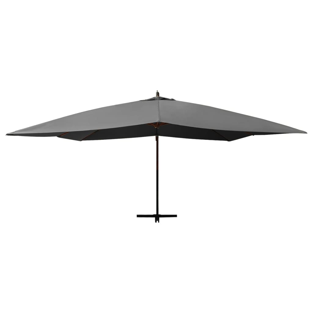 Vidaxl zweefparasol met houten paal 400x300 cm antracietkleurig